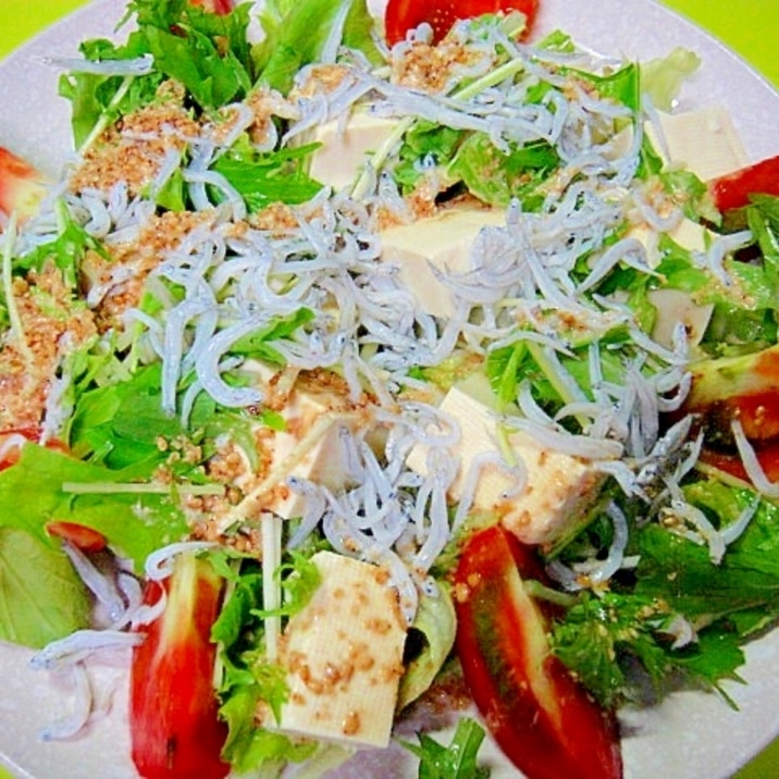豆腐と水菜しらすのゴマドレッシングサラダ レシピ 作り方 By Mint74 楽天レシピ 豆腐と水菜しらすのゴマドレッシングサラダ レシピ 作り方 By Mint74 楽天レシピ